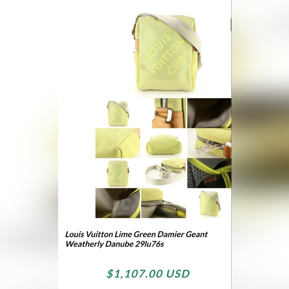 RARE UNISEX LOUIS VUITTON LV CUP DAMIER GEANT WEATHERLY CROSSBODY BAG SET💚 - Picture 15 of 17